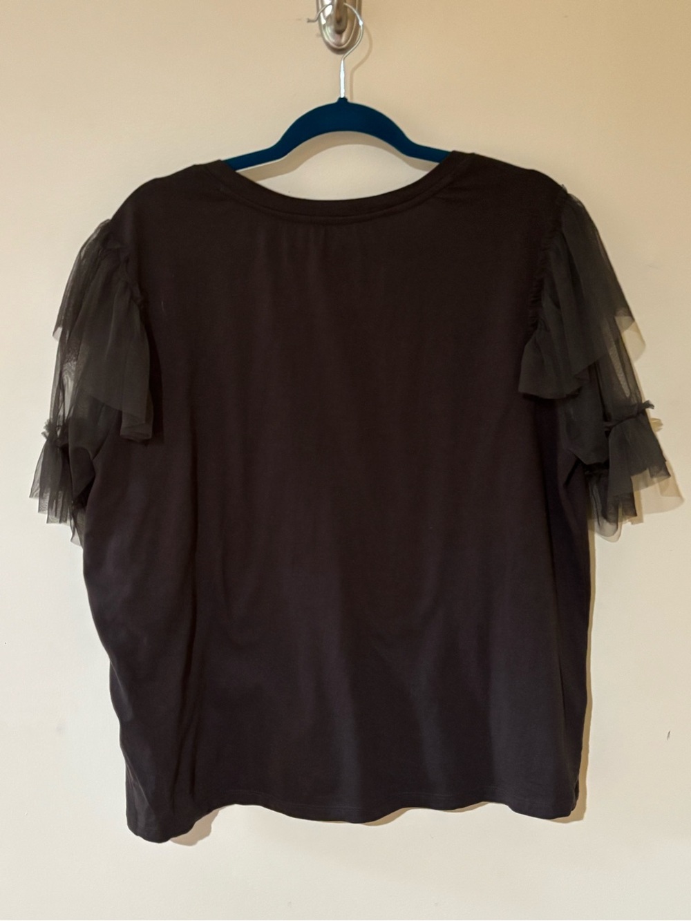 Anthropologie PILCRO mesh sleeve TULLE graphic tee GRAY 1975 tiger SIZE XL - Picture 6 of 8